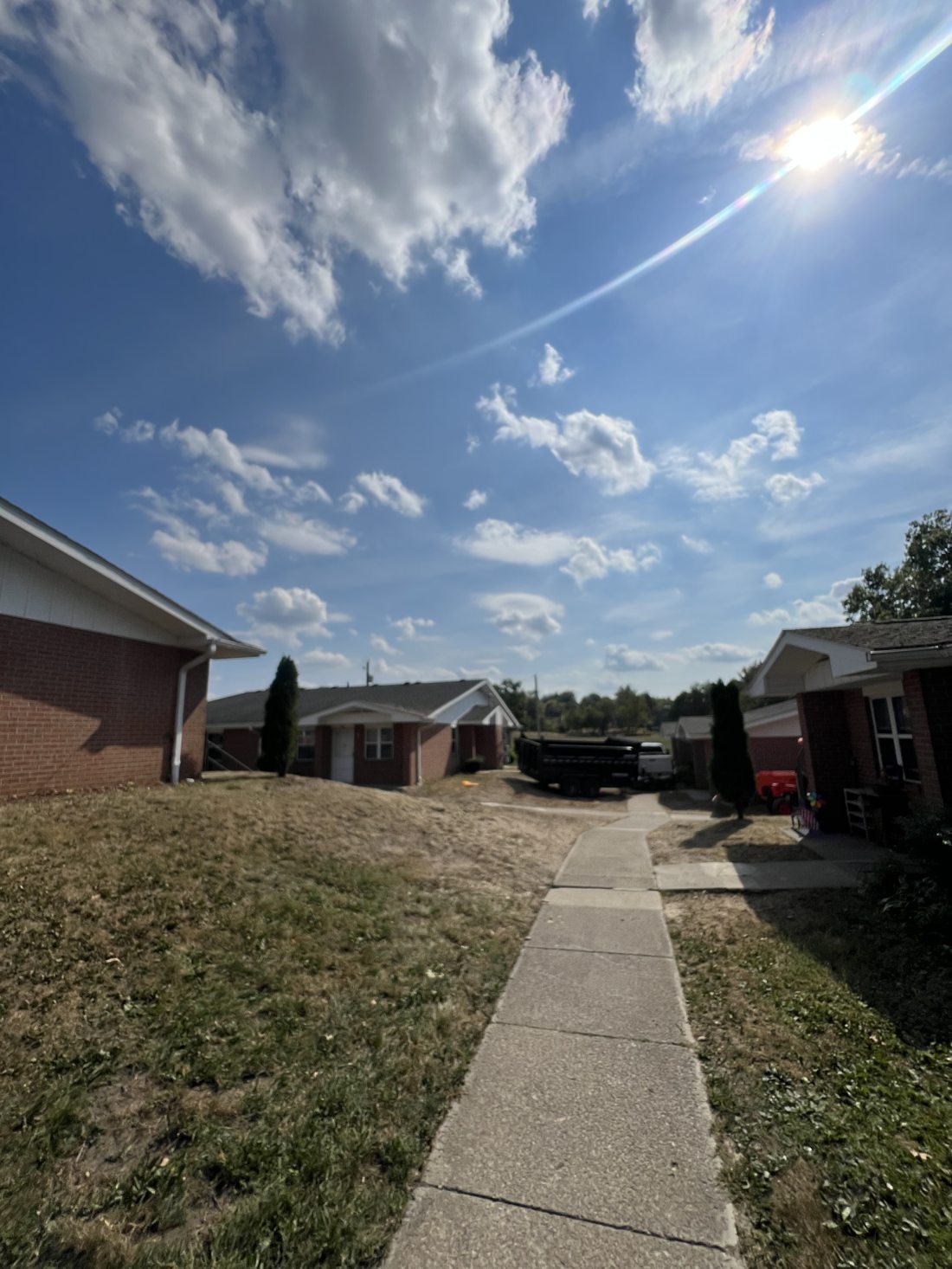 After — cleared walkway between buildings